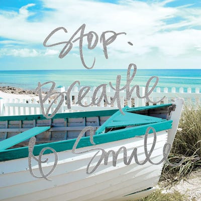 Stop, Breathe and Smile by Gail Peck framed wall art