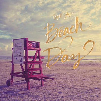 Take A Beach Day by Gail Peck framed wall art
