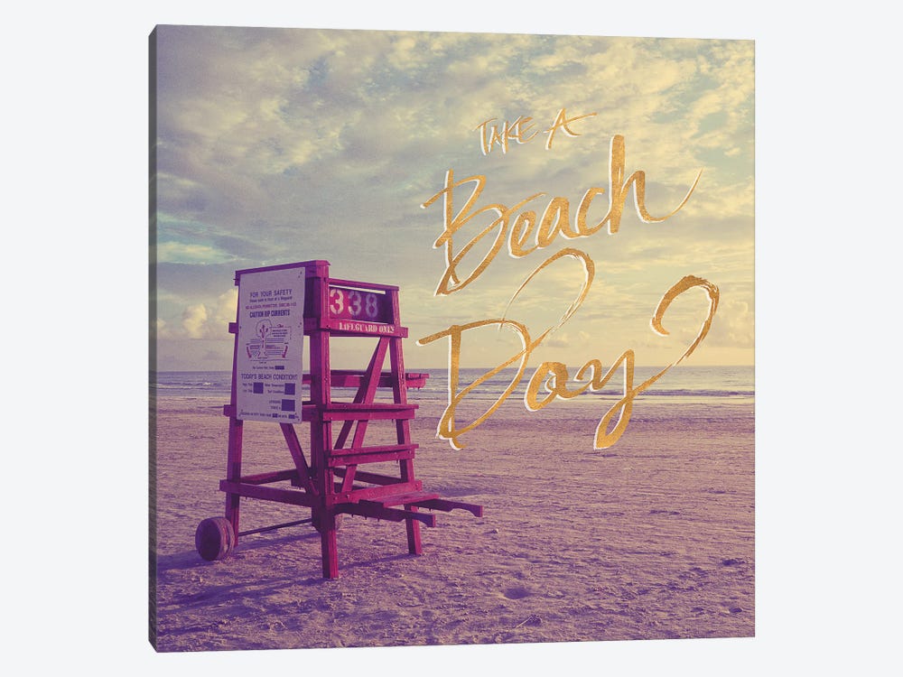 Take A Beach Day by Gail Peck 1-piece Canvas Art