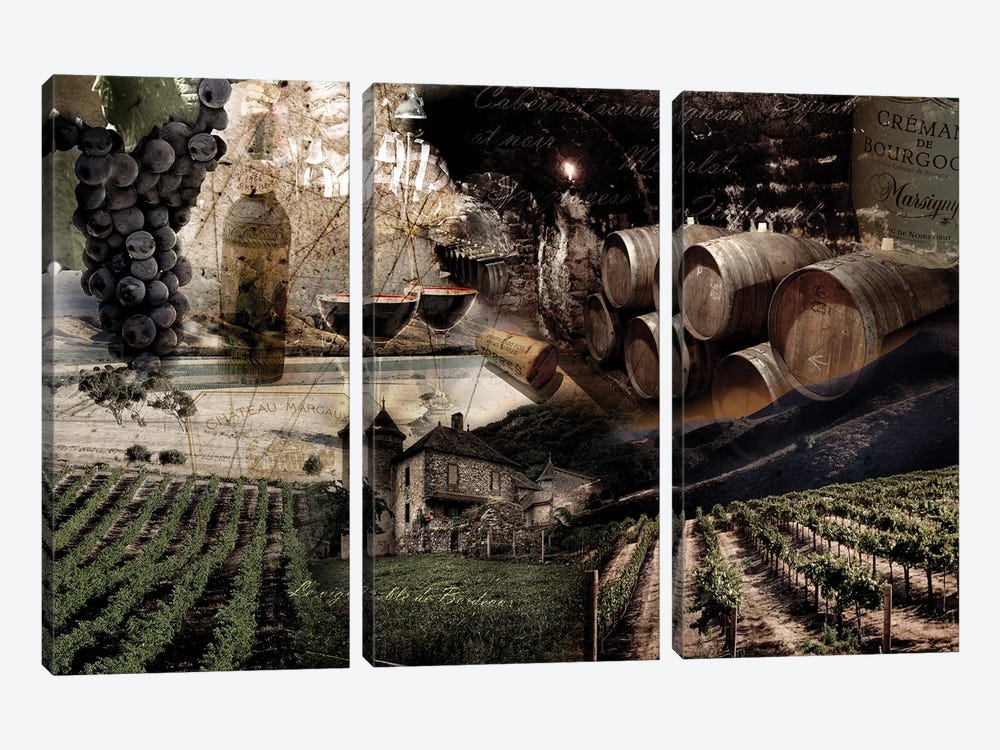 Wine by GraphINC 3-piece Canvas Print