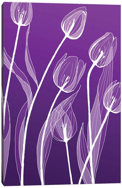 X-Ray Flowers I Canvas Art Print - Tulip Art