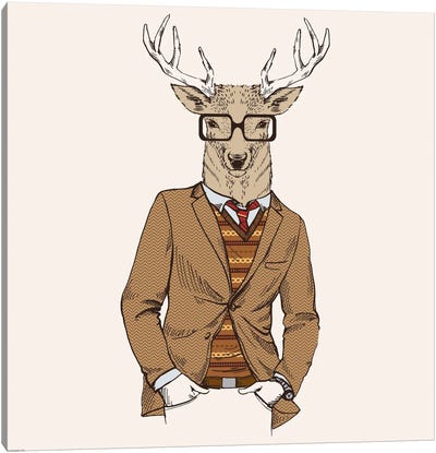Deer-Man I Canvas Art Print - GraphINC