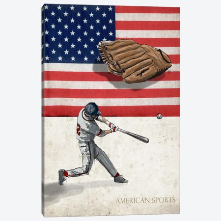 American Sports: Baseball I Canvas Print #GPH2} by GraphINC Canvas Artwork