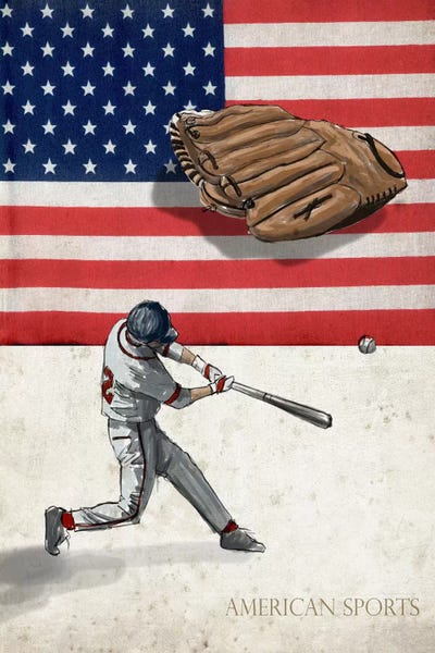 American Sports: Baseball I Canvas Artwork by GraphINC iCanvas