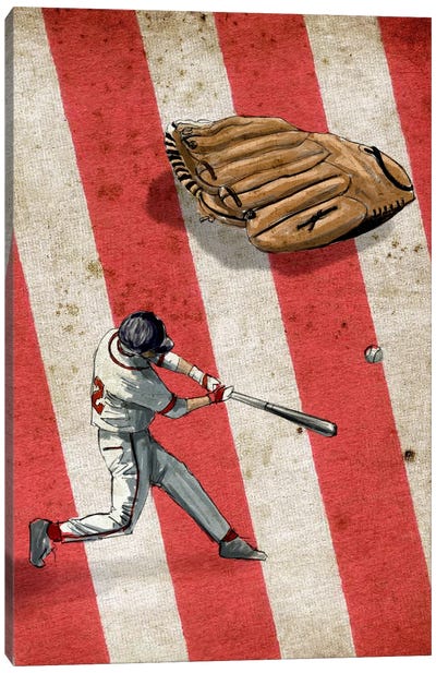 American Sports: Baseball II Canvas Art Print - GraphINC