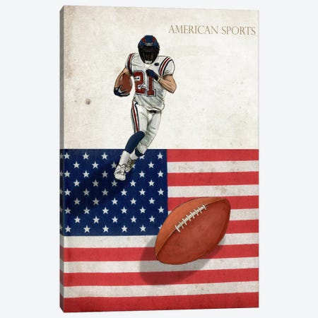 American Sports: Football I Canvas Print #GPH4} by GraphINC Art Print