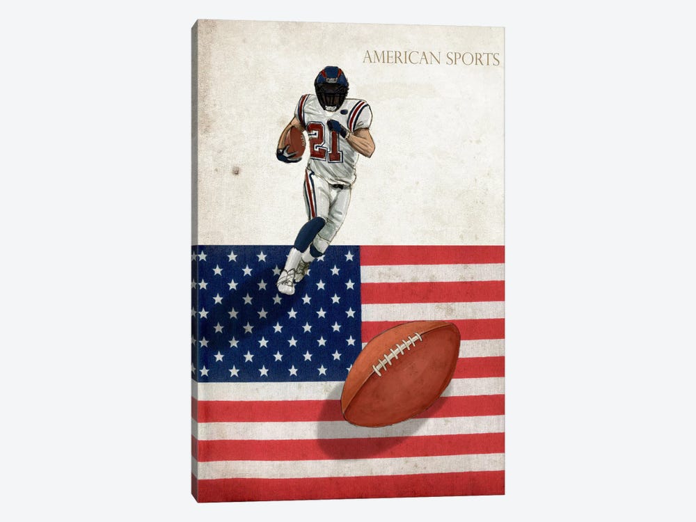 American Sports: Football I by GraphINC 1-piece Canvas Art