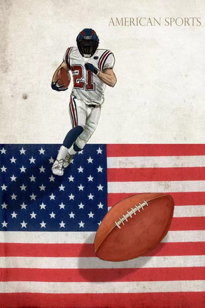 Kids Sports Art: American Sports: Football I by GraphINC