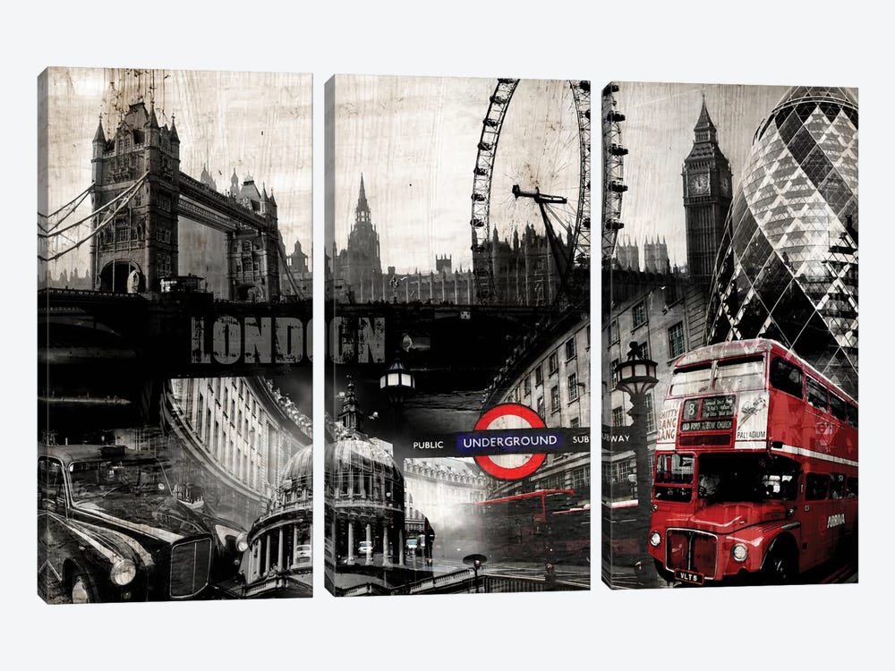 London by GraphINC 3-piece Canvas Wall Art