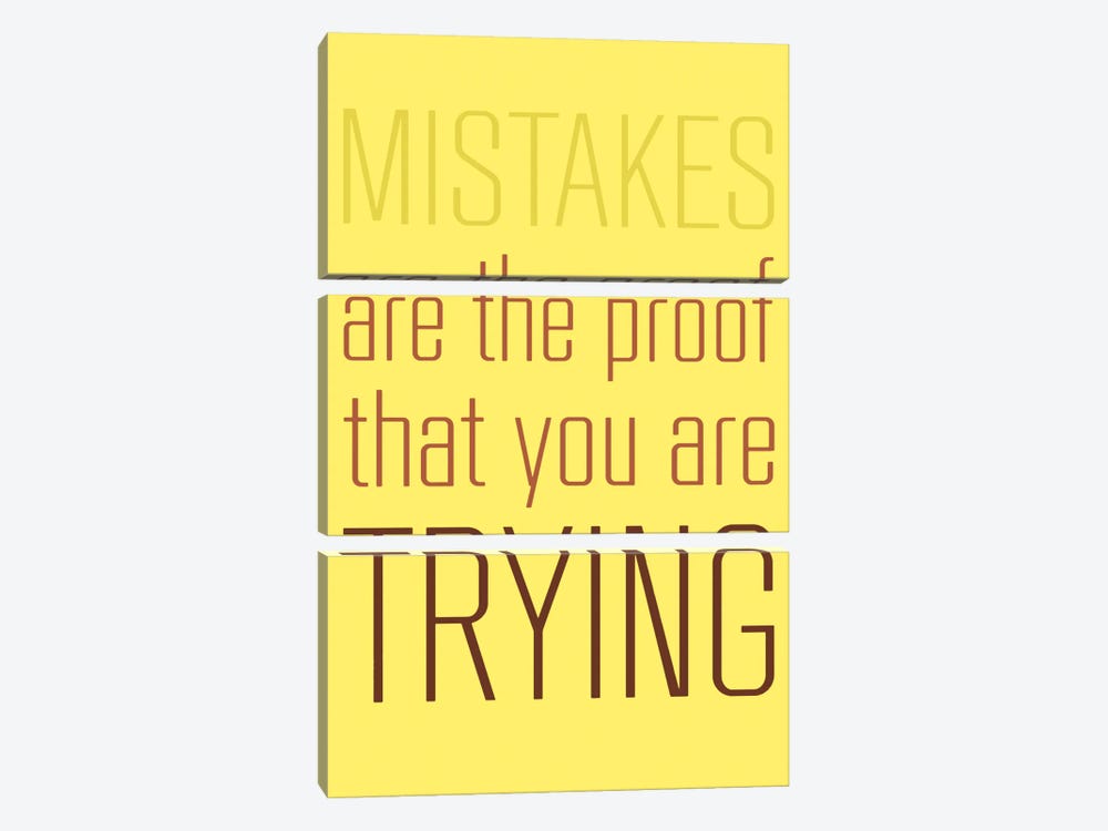 Mistakes Are The Proof by GraphINC 3-piece Canvas Print