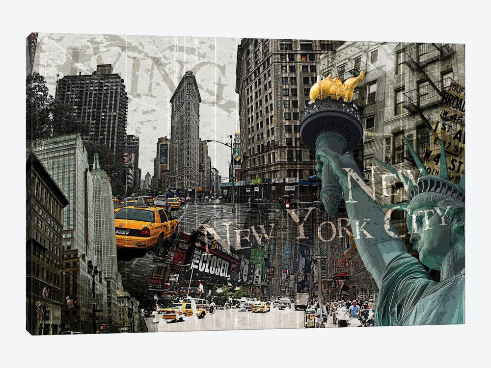 New York by GraphINC 1-piece Canvas Art