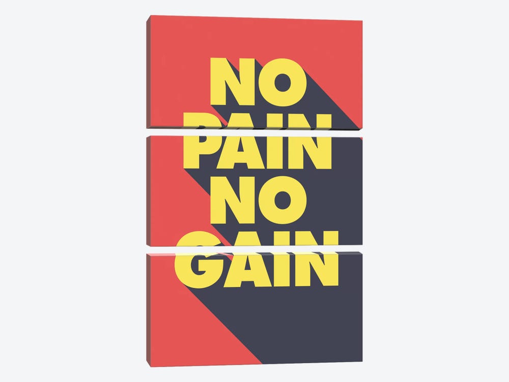 No Pain, No Gain by GraphINC 3-piece Canvas Art Print