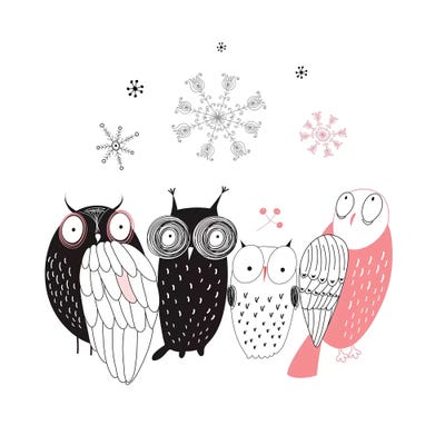 Owl Line-Up by GraphINC canvas print