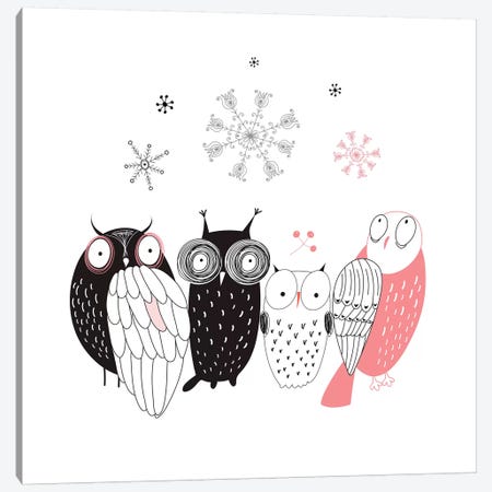 Owl Line-Up Canvas Print #GPH78} by GraphINC Canvas Print