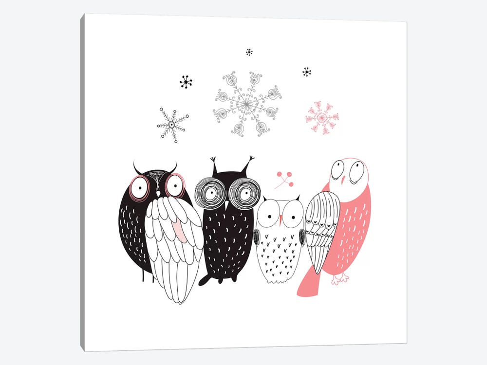 Owl Line-Up by GraphINC 1-piece Canvas Print