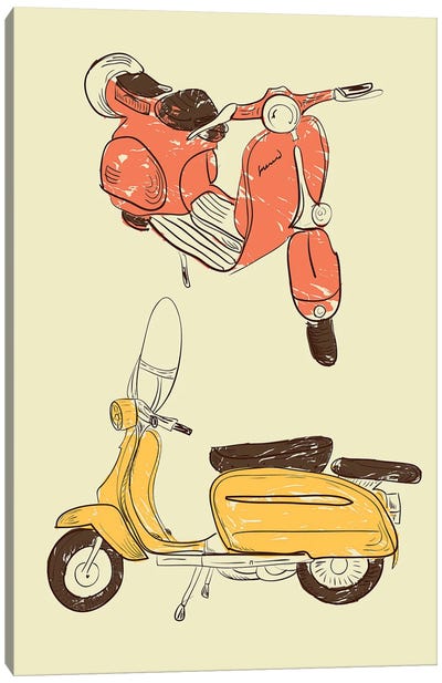 Scooter IV Canvas Art Print - Motorcycle Art