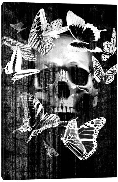 Skull Butterfly Crown Canvas Art Print
