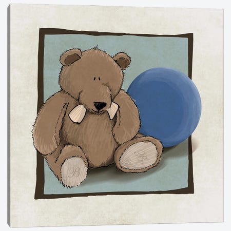 Teddy Bear And Ball Canvas Print #GPH95} by GraphINC Canvas Artwork