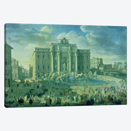 The Trevi Fountain in Rome, 1753-56  Canvas Print #GPP10} by Giovanni Paolo Panini Canvas Art Print