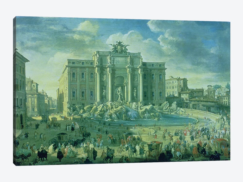 The Trevi Fountain in Rome, 1753-56  by Giovanni Paolo Panini 1-piece Canvas Print