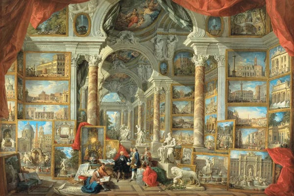 Columns: Vedute Di Roma Moderna Giclee by Giovanni Paolo Panini