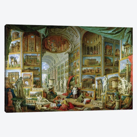 Gallery of Views of Ancient Rome, 1758  Canvas Print #GPP4} by Giovanni Paolo Panini Canvas Artwork