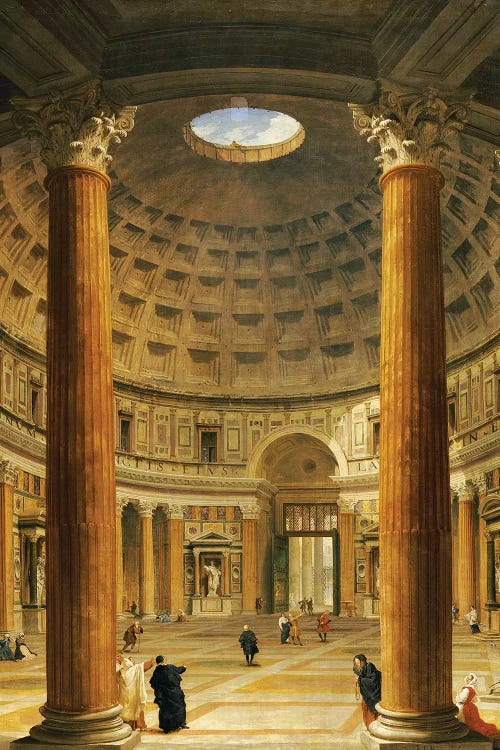 The Interior of the Pantheon, Rome, looking North from the Main Altar to the Entrance, 1732 