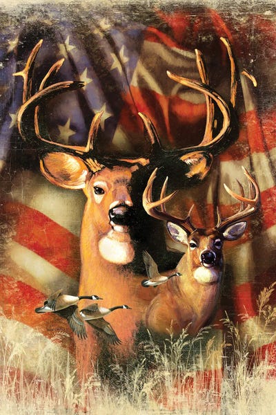 J. Charles: Shadow Beasts Deer And Flag by J. Charles
