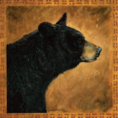Shadow Beasts Black Bear Profile by J. Charles framed canvas print