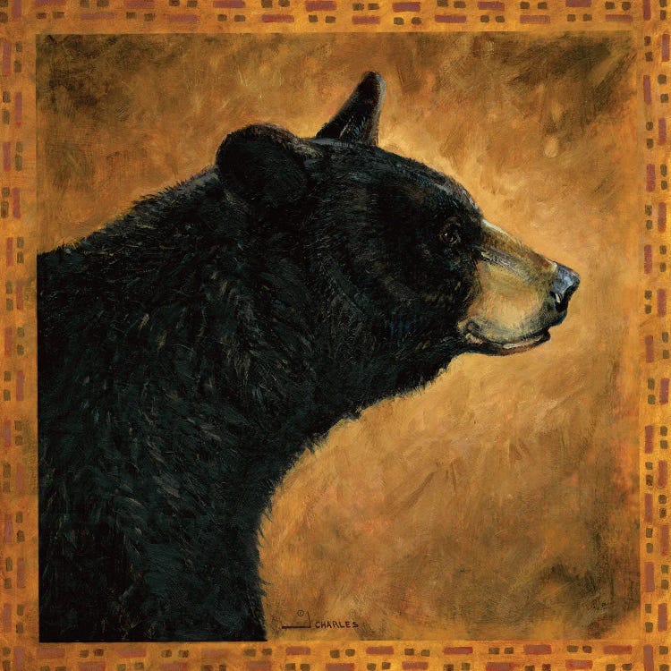 Shadow Beasts Black Bear Profile by J. Charles wall art