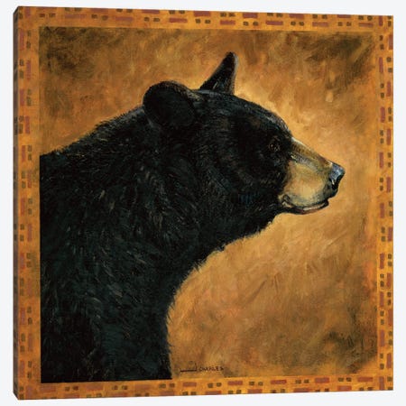 Shadow Beasts Black Bear Profile Canvas Print #GRC105} by J. Charles Art Print