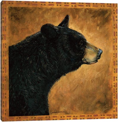 Shadow Beasts Black Bear Profile Canvas Art Print - J. Charles