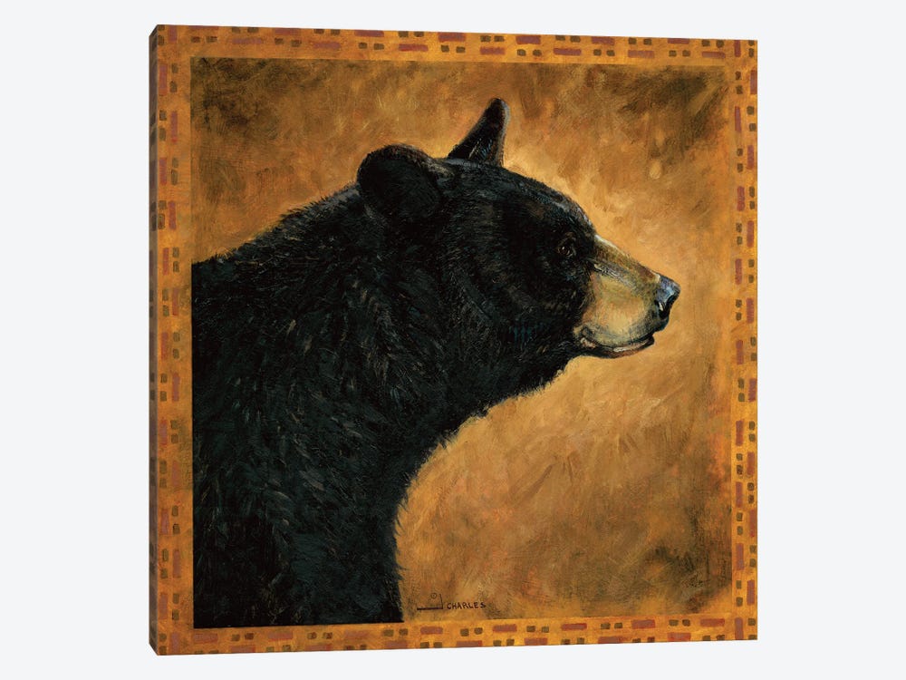 Shadow Beasts Black Bear Profile by J. Charles 1-piece Canvas Art Print