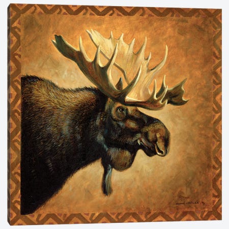 Shadow Beasts Moose Profile Canvas Print #GRC106} by J. Charles Art Print