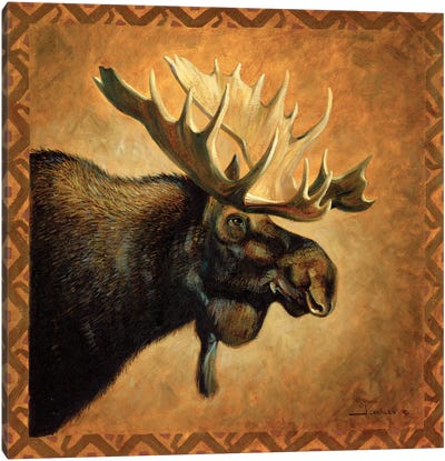 Shadow Beasts Moose Profile Canvas Art Print - J. Charles