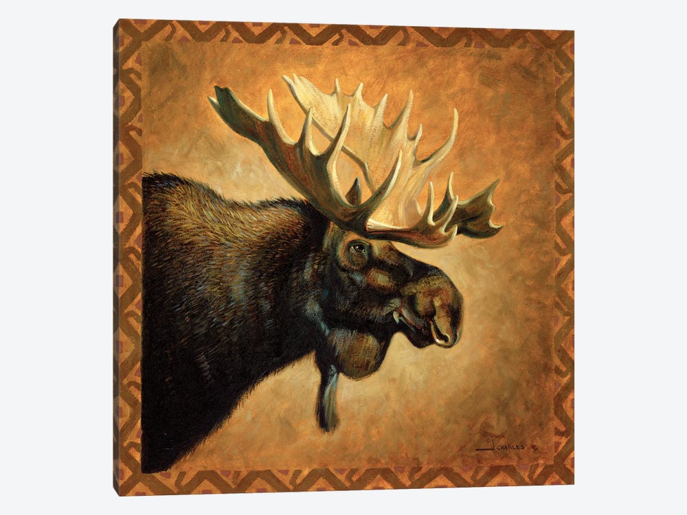 Shadow Beasts Moose Profile by J. Charles 1-piece Canvas Wall Art