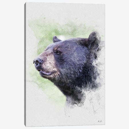 Black Bear Canvas Print #GRC116} by Rob Francis Canvas Art