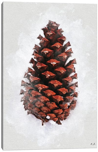 Pinecone I Canvas Art Print - Rustic Winter