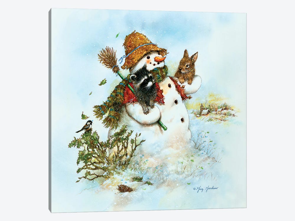 Snowman by Greg Giordano 1-piece Canvas Artwork