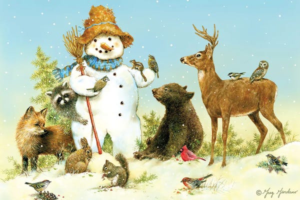 Raccoons: Snowman And Animals by Greg Giordano