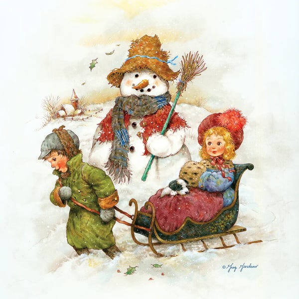 Greg & Company: Snowman With Children by Greg Giordano