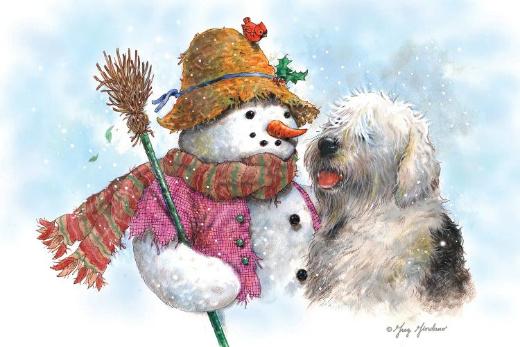 Snowman & Dog by Greg Giordano wall art