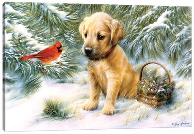 Winter Friends Canvas Art Print - Cardinal Art