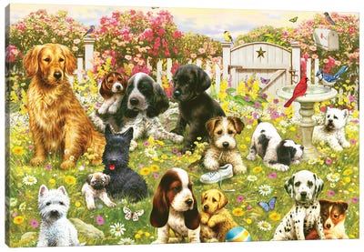 Doggie Daycare Canvas Art Print - West Highland White Terrier Art