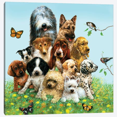 Puppies Canvas Print #GRC157} by Greg Giordano Canvas Artwork