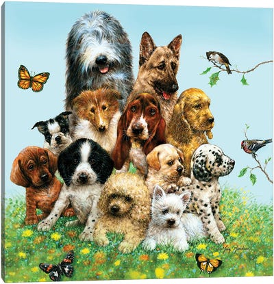 Puppies Canvas Art Print - German Shepherd Art