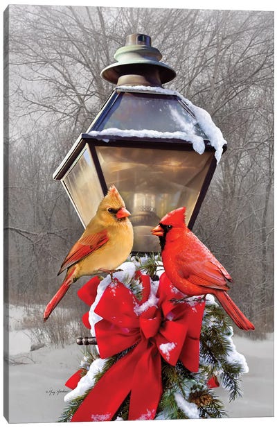 Christmas Cardinals Canvas Art Print - Greg & Company