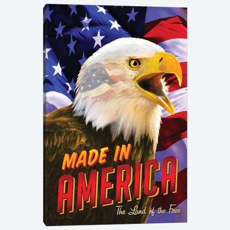 Eagle & Flag Canvas Print #GRC21} by Greg Giordano Canvas Art