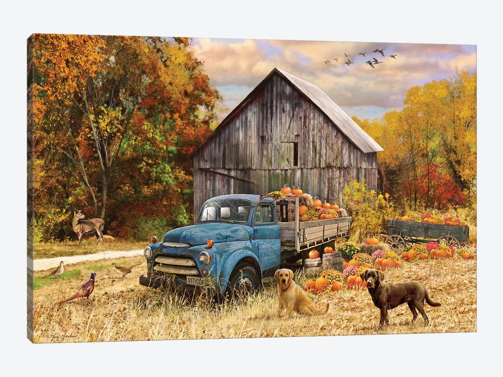 Fall Truck And Barn Canvas Artwork By Greg Company Icanvas & today i showing you 11 easy way to make a canvas painting i added a canvas yellow barn painting above my farmhouse themed bed. fall truck and barn canvas artwork by greg company icanvas