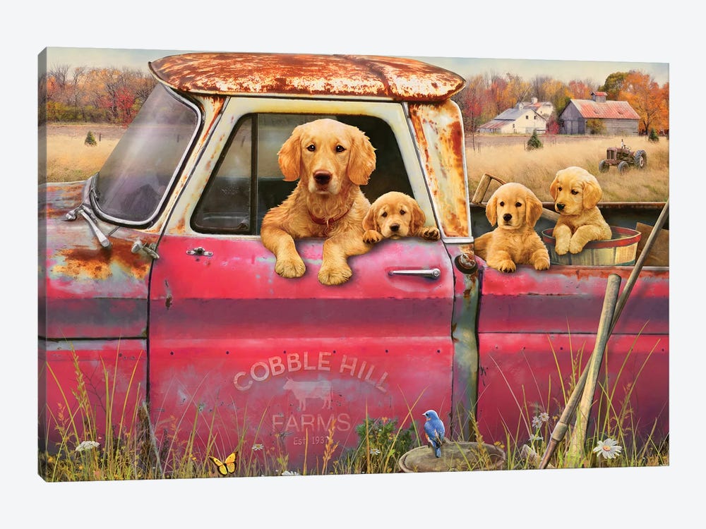 Goldens And Truck by Greg Giordano 1-piece Canvas Art Print